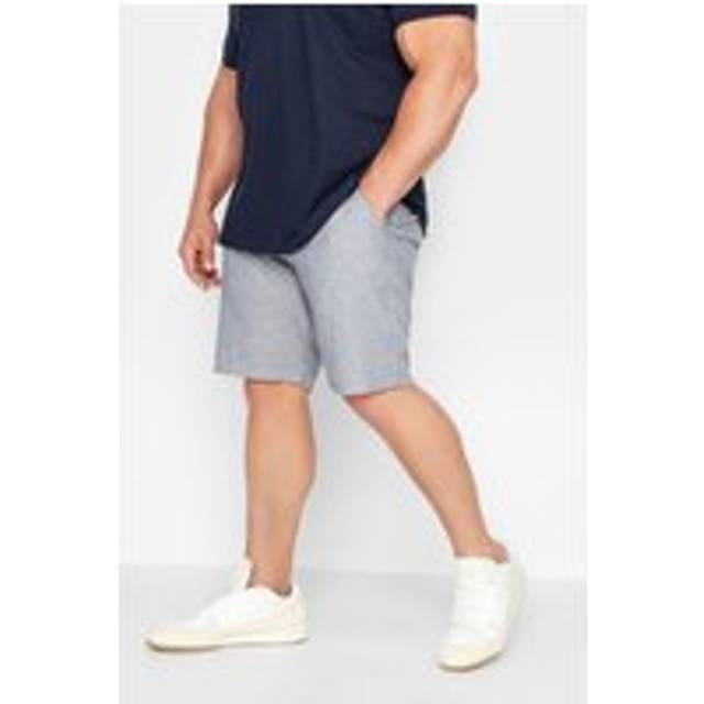 Size 50 Mens Jack & Jones Big & Tall Blue Linen Look Chino Shorts Big & Tall