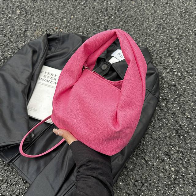 (Rose Red) Shoulder Single Crossbody Bag Fashion Casual Simple Solid Color Girls Style
