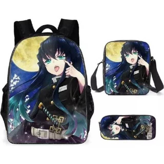 (70) Japanese comics around the children's backpack digital printing Oxford cloth cartoon pencil case, children's gifts