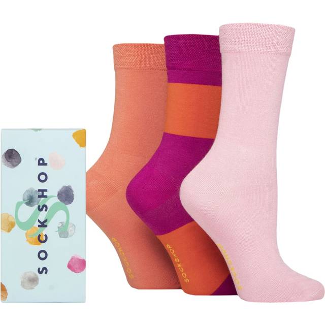 Women's 3 Pair SOCKSHOP Bamboo Bright Gift Boxed Socks Sex On The Beach 4-8 Ladies - Multi Coloured