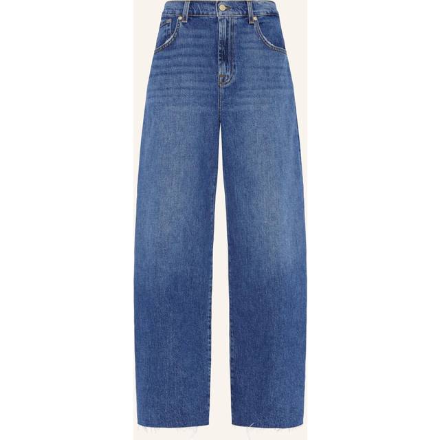 7 for All Mankind Womens Santa Cruz Bonnie Curvilinear Wide-leg Mid-rise Stretch-denim Jeans 30