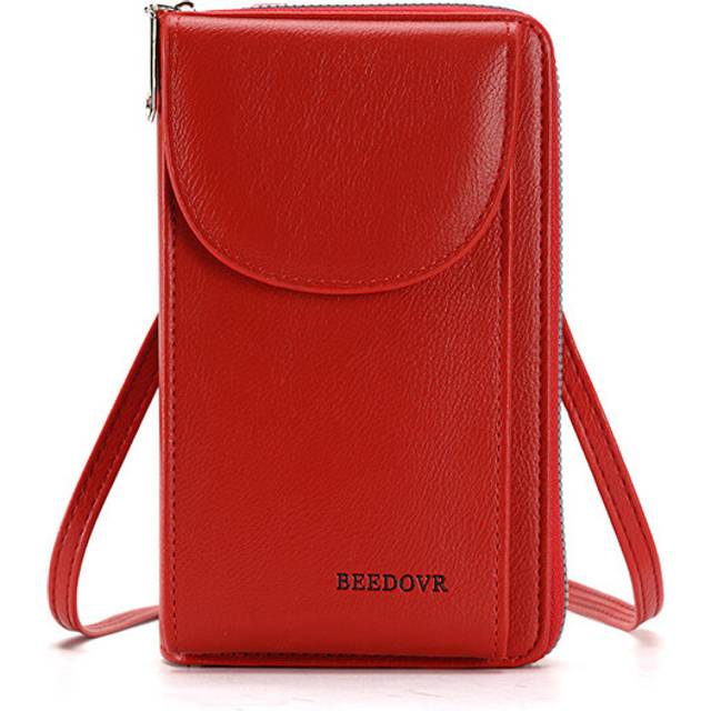 (Red) Womens Fashion Street Mobile Phone Bag Vertical Single Shoulder Crossbody Bag