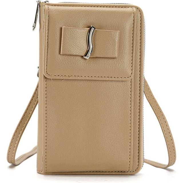 (Apricot) Fashionable Womens Small And Portable Mobile Phone Bag Change Crossbody Bag