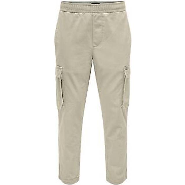 (Silver Lining, Medium) Only & Sons Rod Crop Cargo Trousers PK 2975