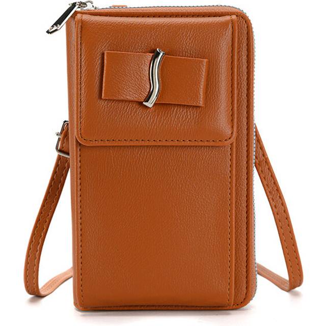 (Brown) Small Fashionable Womens And Portable Mobile Phone Bag Change Crossbody Bag