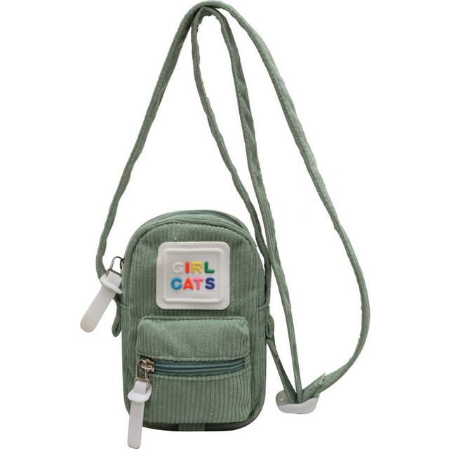 (StyleD) Cute Mini Compact Corduroy Cross Body Phone Bag Casual Versatile Candy Color