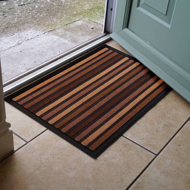 Scrape N Sorb Stripe Outdoor Doormat - Brown