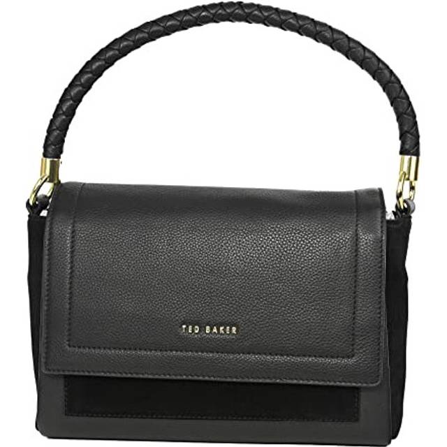Ted Baker Pinola Leather Plaited Handle shoulder bag in Black