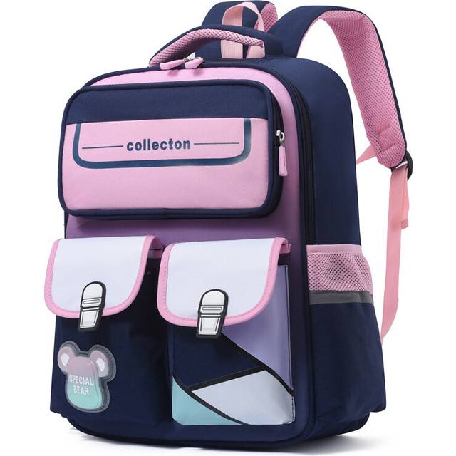 (Dark Blue) Childrens Backpack Schoolbag Dinosaur Pony Cloth Large Capacity Lightweight