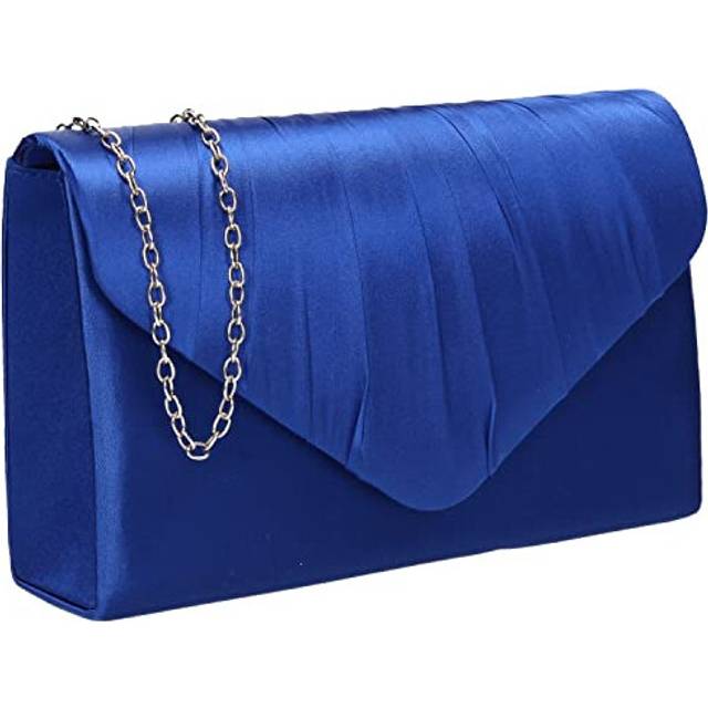 SwankySwans Chantel Womens Satin Party Prom Wedding Evening Clutch Bag Purse Royal Blue