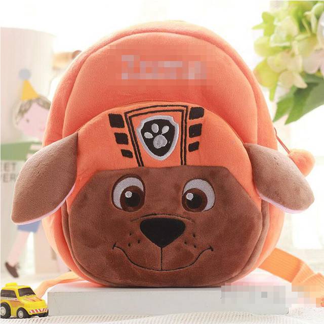 (03 Paw Team Orange (round shoulders)) Cute plush backpack 0-2 years old kindergarten baby school bag