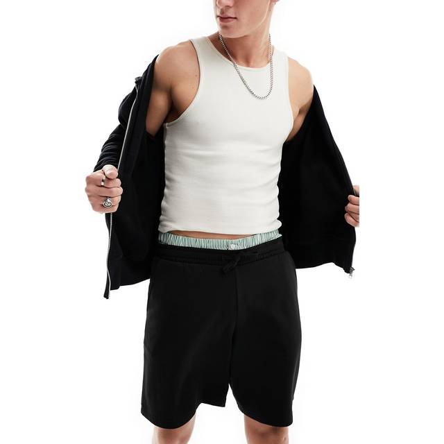 New Look Men's Black Relaxed Fit Drawstring Jersey Shorts - XL