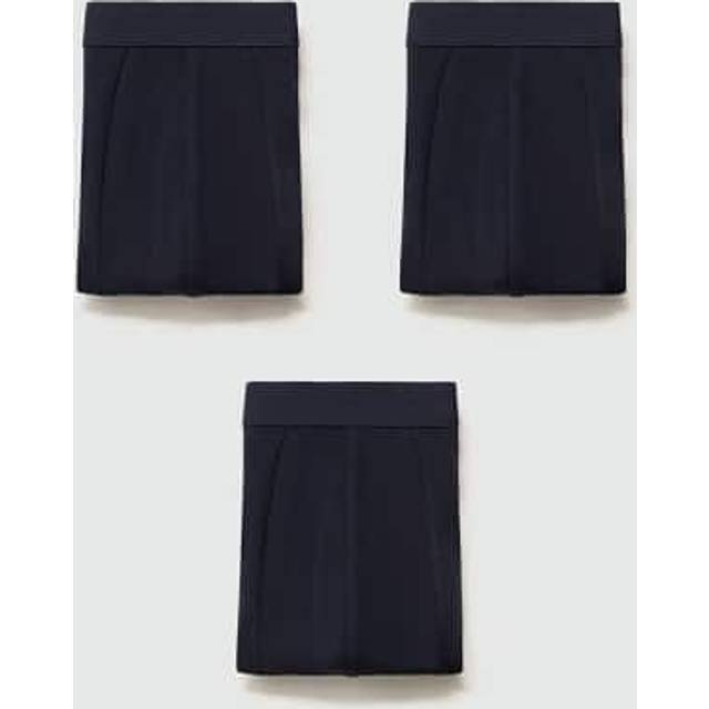 Mango Cotton Blend Trunks, Pack of 3, Navy