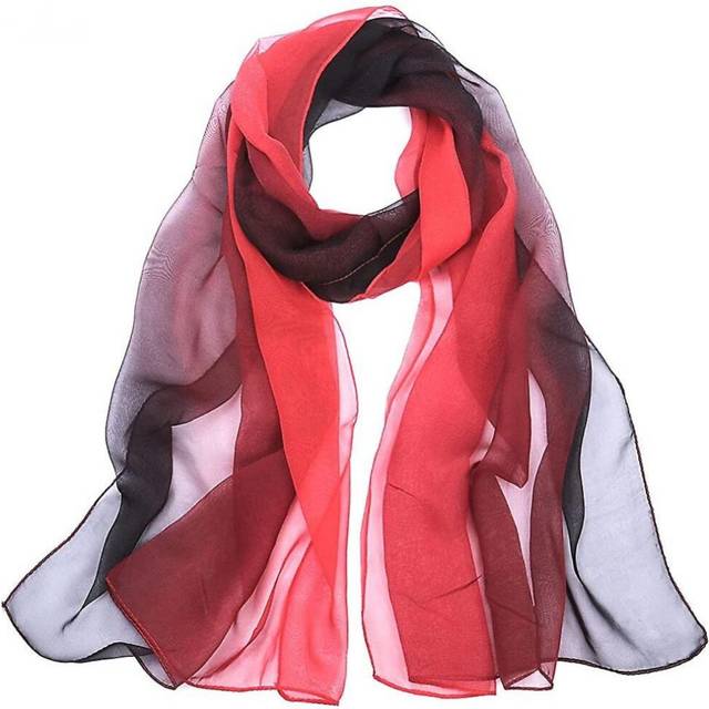 Ladies Scarf- Women Chiffon Scarf, Ombre Georgette Elegant Long Lightweight Soft