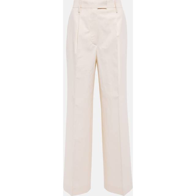 Prada Cupro high-rise wide-leg pants - white (UK 12)