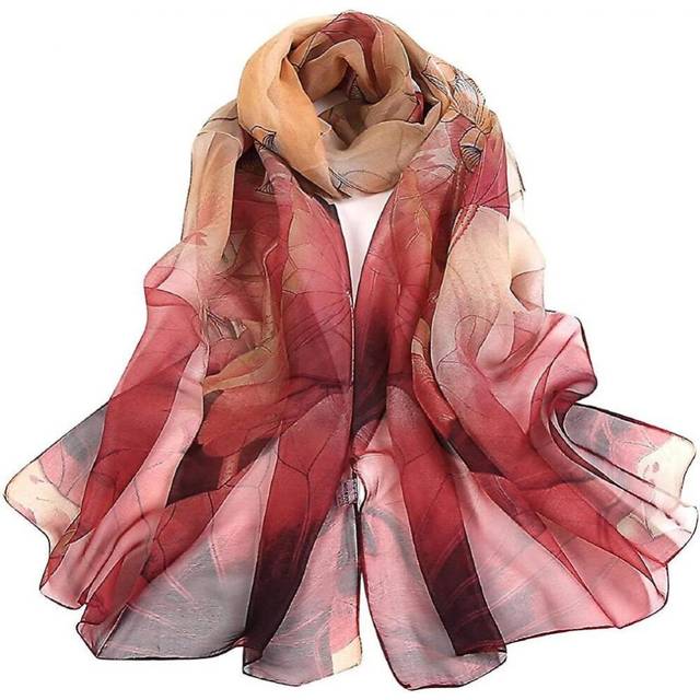 Ladies Shawl Scarf Women's Fashion Flower Printed Wrap Georgette Colorful