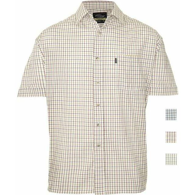 Champion mens check shirt short sleeves button up casual wear collar m-5xl