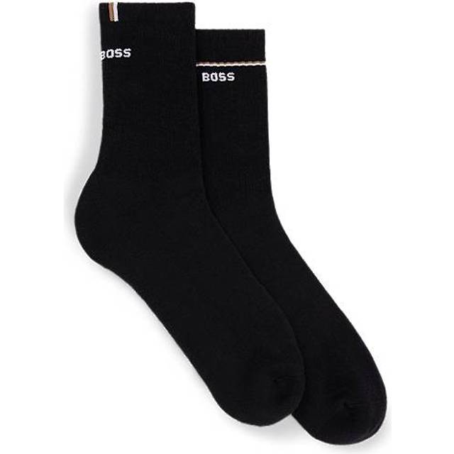 Two-pack of quarter-length socks with logo details - Black