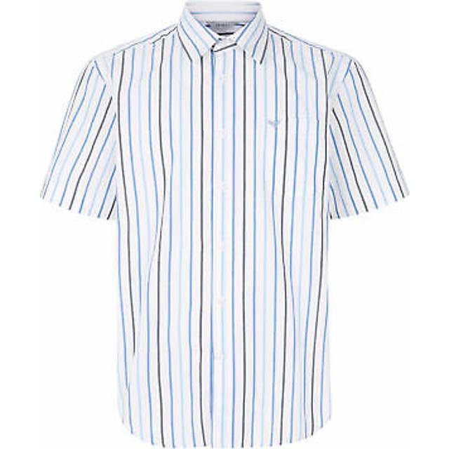 Morley mens lightweight stripe buttoned short sleeve shirt lj602m