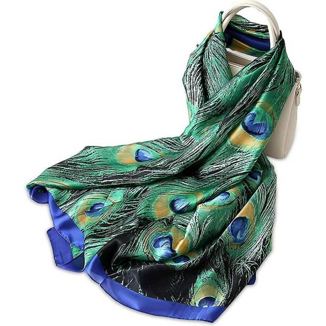 Women's Silk Scarves Animal Print Scarf Leopard Peacock Horse Print Long Shawl
