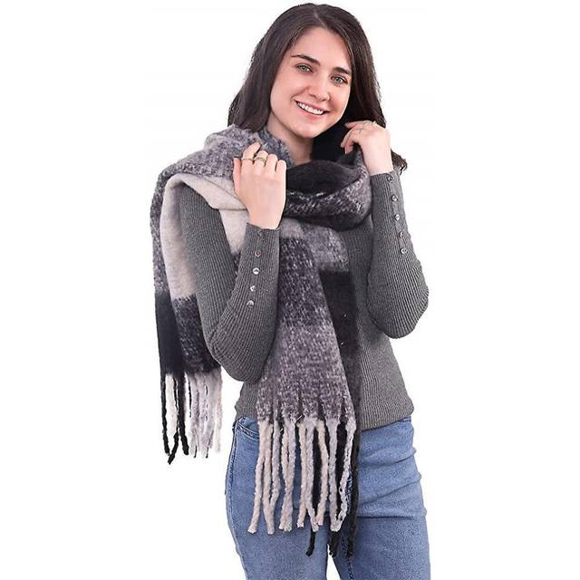Plaid Warm Blanket Scarf For Winter. Long Ladies Scarves Check Soft. Wool Tartan