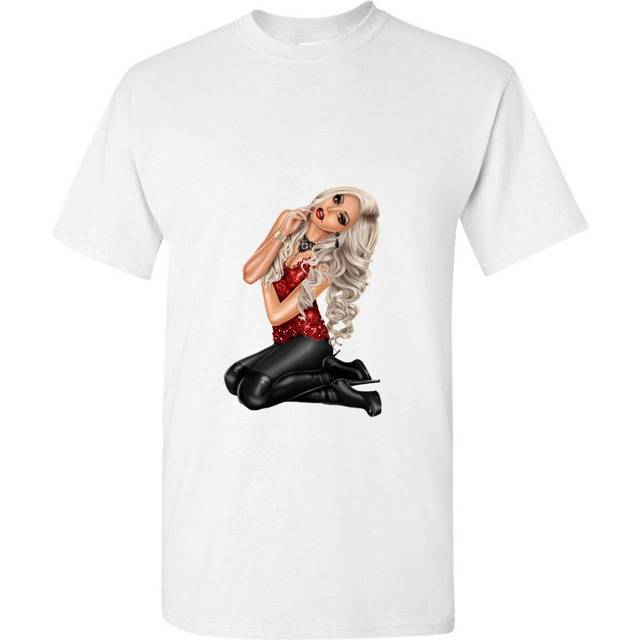 (M) Bloody Sexy Ladie Vampire Diaries Costume White Men T Shirt Tee Top
