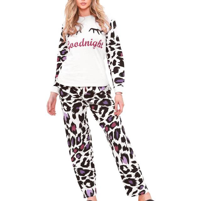 (XL, White) Ladies Cute Soft Cotton PJS for Women Lounge Set