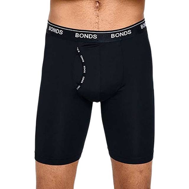 (XL) Bonds Guyfront Microfibre Long Trunks Mens Boxer Shorts Underwear Black MX64
