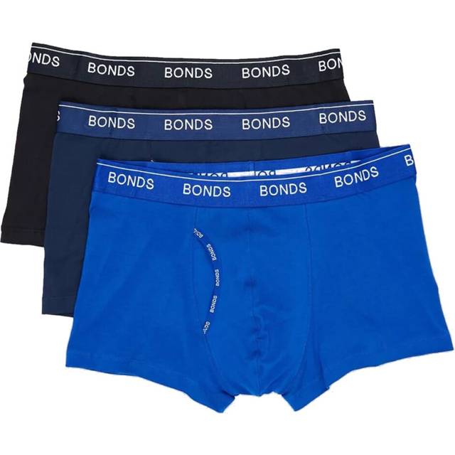 (S) Bonds 3 Pack Mens Guyfront Trunks Briefs Boxer Short Comfy Blue Undies Underwear MY963A 24K