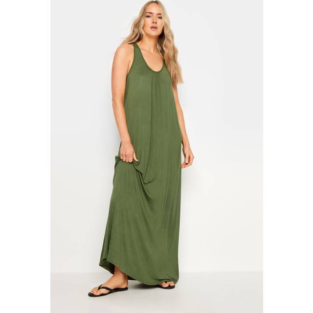 Lts Tall Khaki Green Racer Back Maxi Dress 20 Lts | Tall Women's Maxi Dresses
