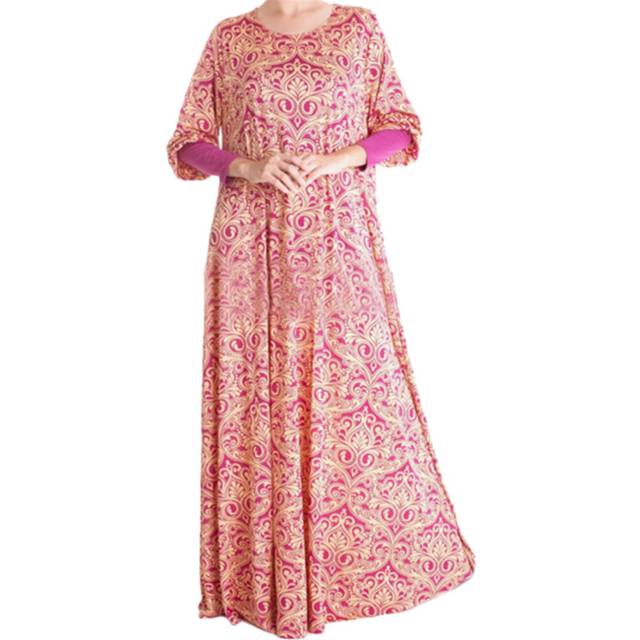 (rose red) Muslim Women Garments Sunday Clothes Dress