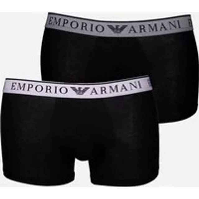 Emporio Armani Men's 2-Pack Endurance Logo Boxer Trunks, Black - Black/Black - Size: 32/30/31