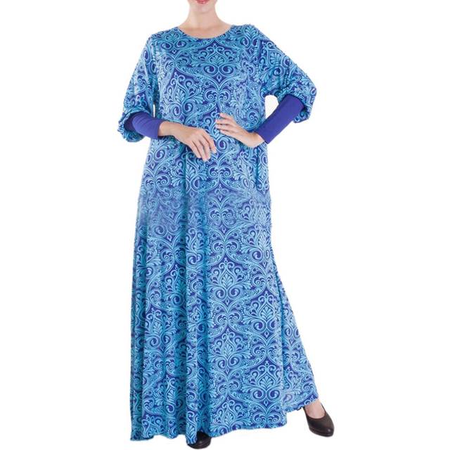(navy) Muslim Women Garments Sunday Clothes Dress