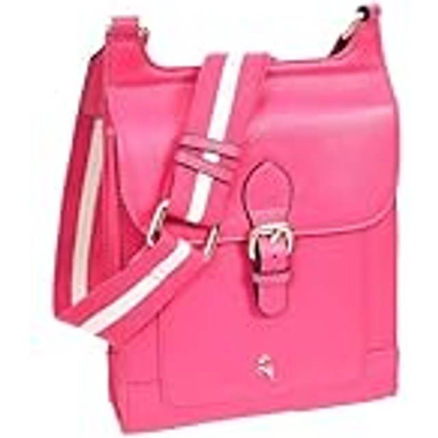 Real Leather Crossbody Bag Women's Casual Style Messenger Xela Pink