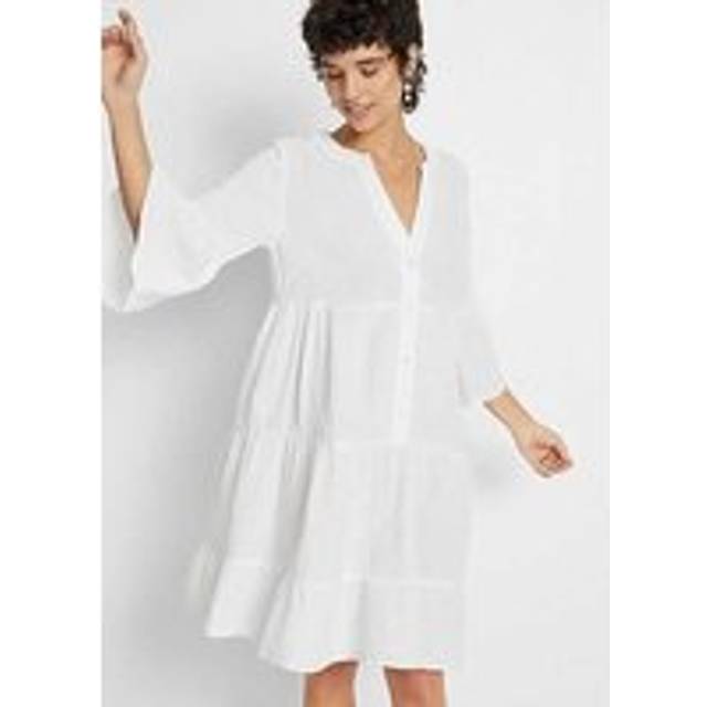 bonprix Cotton Tunic Dress - White