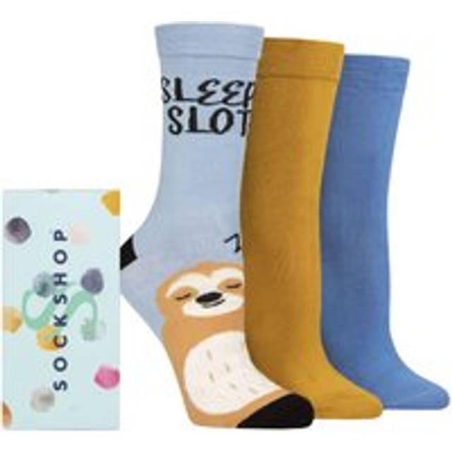 Women's 3 Pair SOCKSHOP Bamboo Bright Gift Boxed Socks Golden Slumbers 4-8 Ladies - Multi Coloured