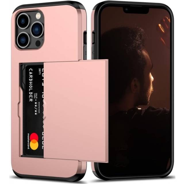 iPhone 11 Pro Max Stöttåligt Skal Kortfack StreetWise - Roseguld