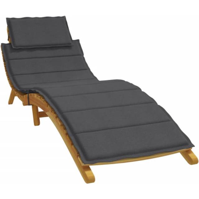 vidaXL Solsängsdyna melerad antracit 186x58x4 cm tyg