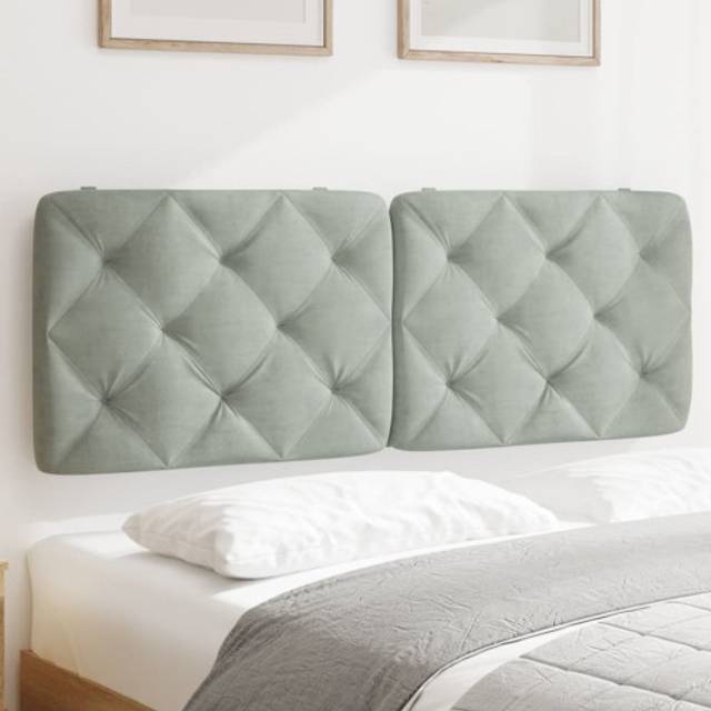 gavlpude 140 cm velour lysegrå