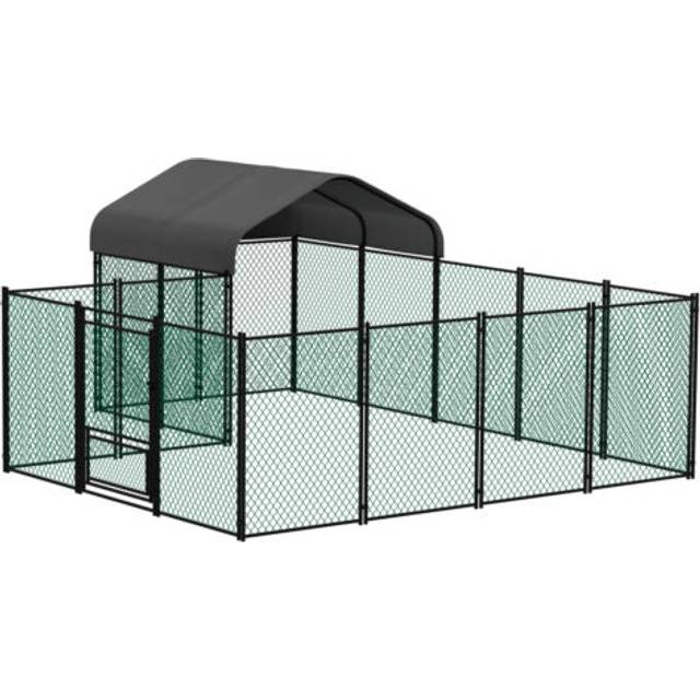 Bingopaw large chicken coop walk-in metal poultry cage house farm feeding kennel