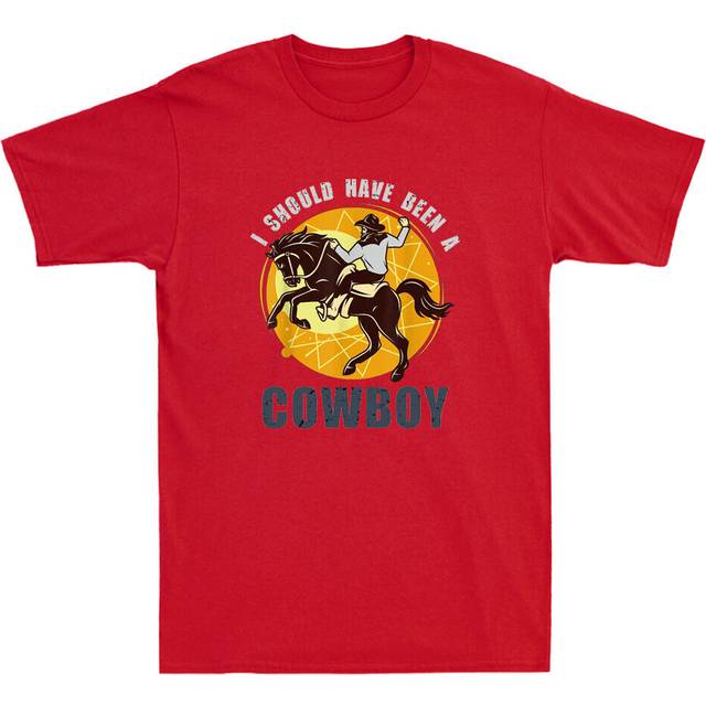 I should have been a cowboy funny horse riding lover gifts vintage men's t-shirt