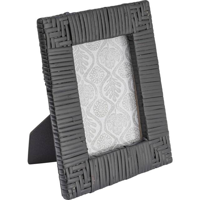 "Creative Co-op Handwoven Rattan Photo Frame, Black (Holds 4"" x 6"" Photo)"