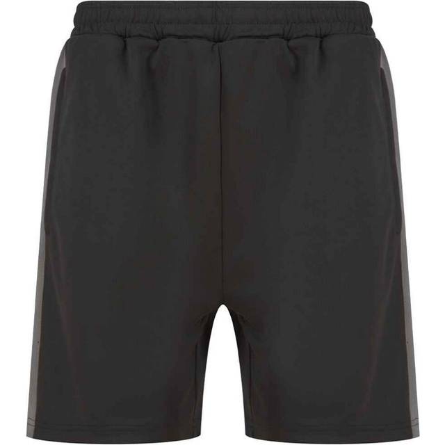 (2XL, Black/Gunmetal Grey) Finden & Hales Mens Knitted Shorts