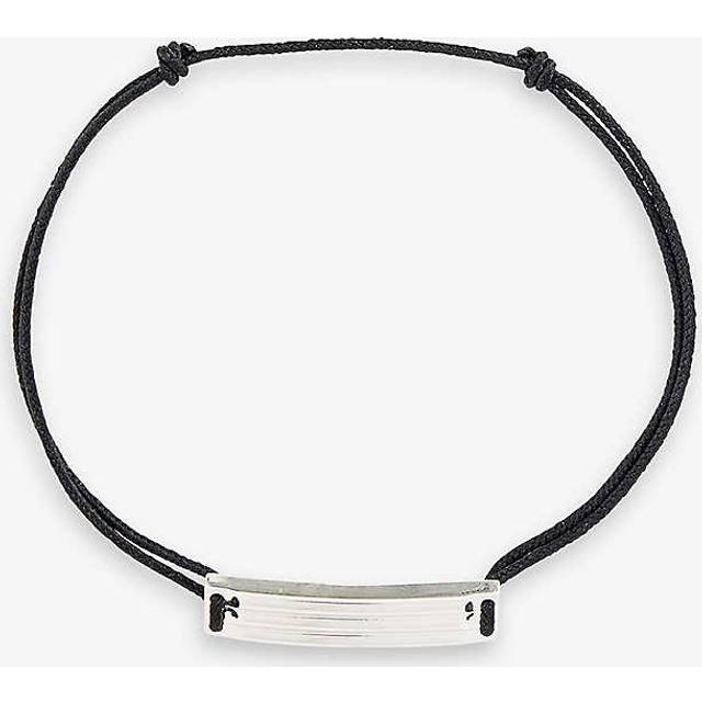 Le Gramme Mens Black Gordon Logo-engraved Sterling-silver and Cord Bracelet 25mm - BLACK