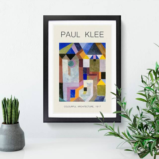 Colorful Architecture by Paul Klee - Picture Frame Art Prints - Black (48cm H x 36cm W x 2cm D)