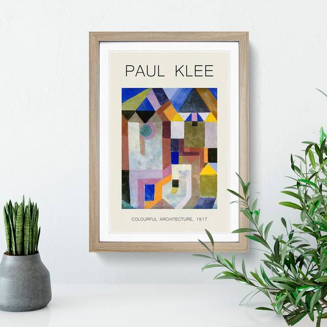 Colorful Architecture by Paul Klee - Picture Frame Art Prints - Oak (65cm H x 48cm W x 2cm D)