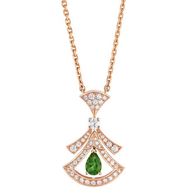 Bvlgari Rose Gold, Diamond and Green Tourmaline Divas' Dream Necklace - One size