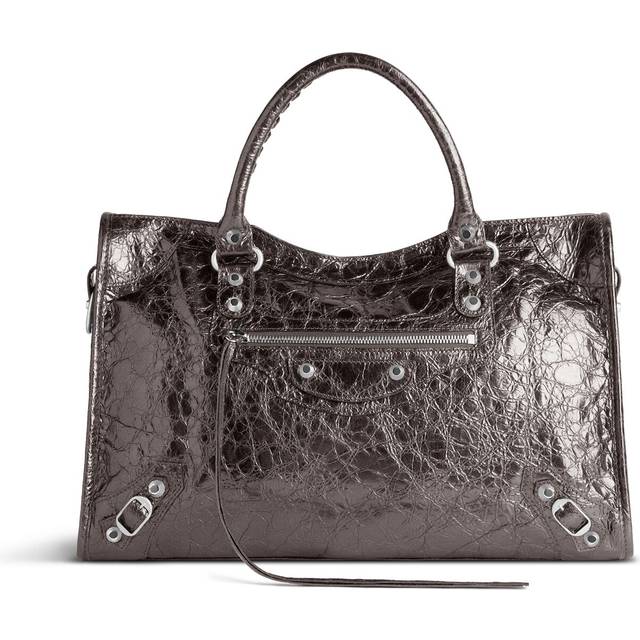 Balenciaga Le City Medium Bag Metallized - Grey & Silver - Women's - Lambskin