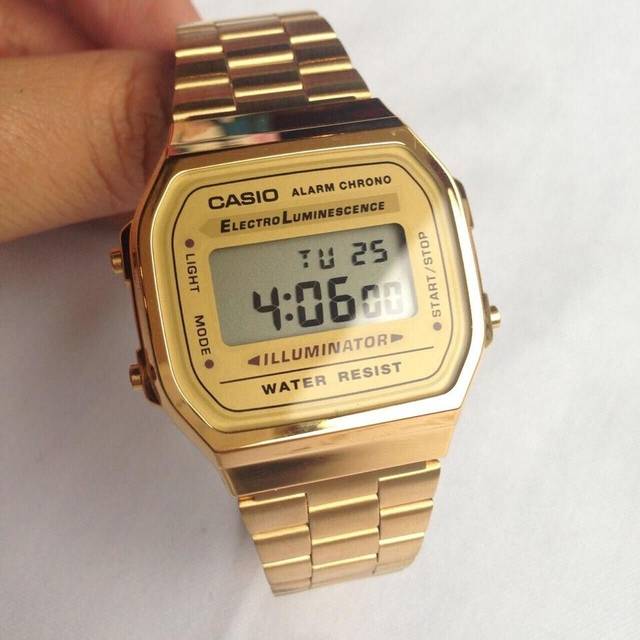 Casio vintage retro digital bracelet watch a168wg-9ef