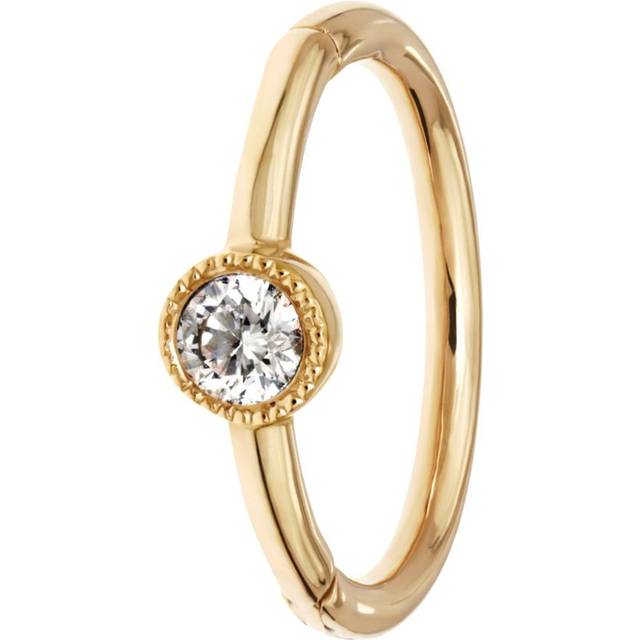 Maria Tash Yellow Gold Scalloped Diamond Hoop Earring - 8mm
